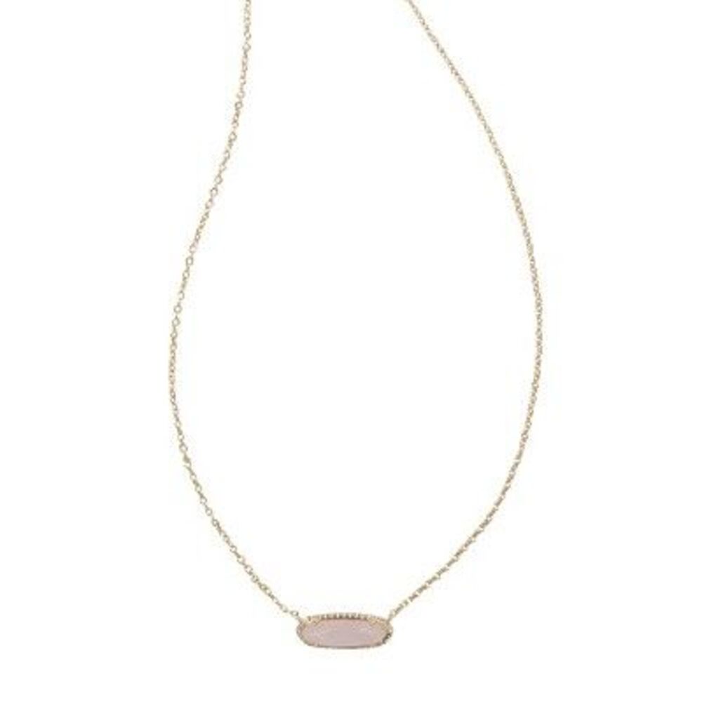 Eva 14K Gold Over Brass Rose Quartz Pendant Necklace - 19 Inch Length